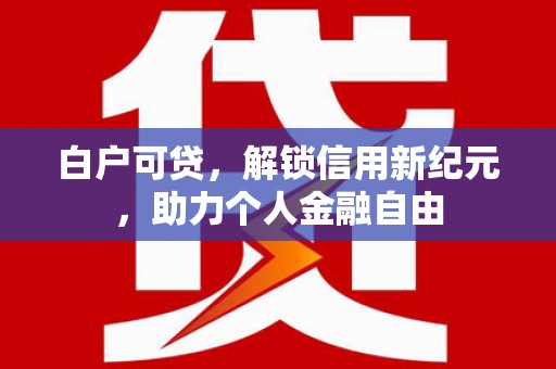 宣化白户可贷，解锁信用新纪元，助力个人金融自由