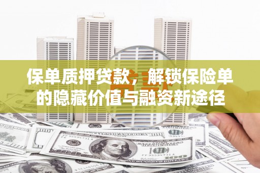 宣化保单质押贷款，解锁保险单的隐藏价值与融资新途径
