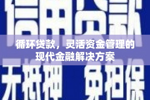 宣化循环贷款，灵活资金管理的现代金融解决方案