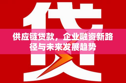 宣化供应链贷款，企业融资新路径与未来发展趋势