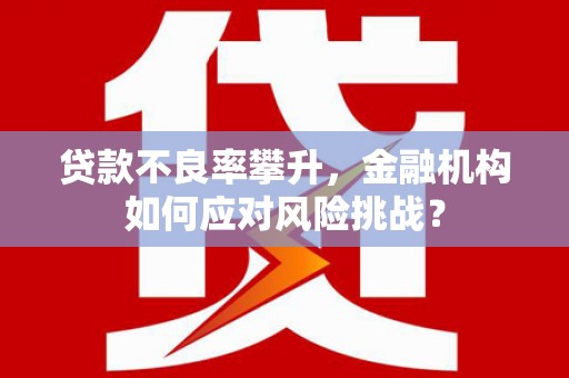 宣化贷款不良率攀升，金融机构如何应对风险挑战？