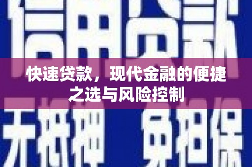 宣化快速贷款，现代金融的便捷之选与风险控制