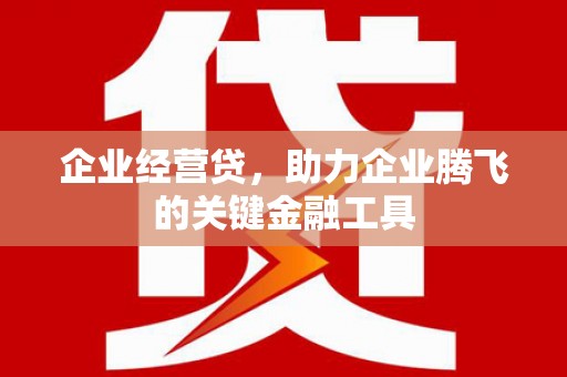 宣化企业经营贷，助力企业腾飞的关键金融工具