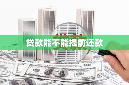 宣化贷款能不能提前还款