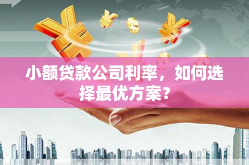 宣化小额贷款公司利率，如何选择最优方案？