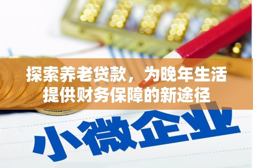 宣化探索养老贷款，为晚年生活提供财务保障的新途径