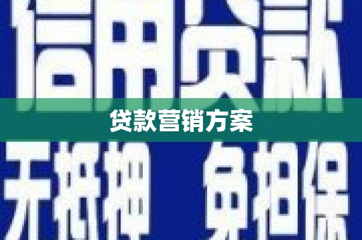 宣化贷款营销方案