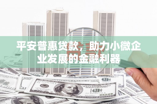 宣化平安普惠贷款，助力小微企业发展的金融利器