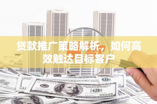 宣化贷款推广策略解析，如何高效触达目标客户