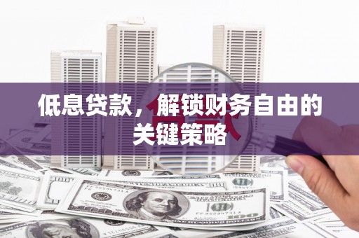 宣化低息贷款，解锁财务自由的关键策略