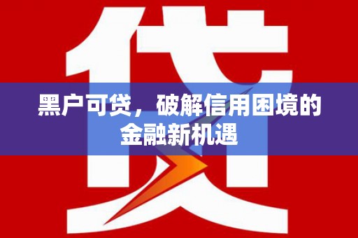 宣化黑户可贷，破解信用困境的金融新机遇