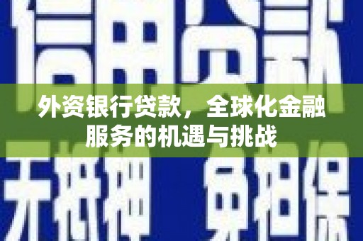 宣化外资银行贷款，全球化金融服务的机遇与挑战